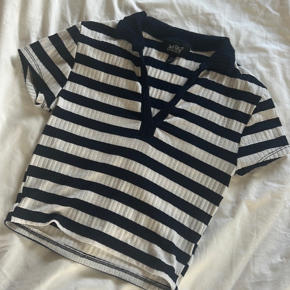 Ribbed Striped Crop Top